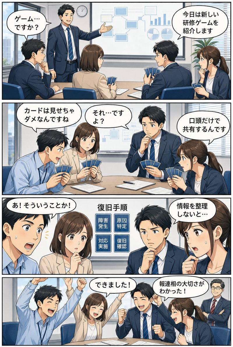 ゲーム研修の流れ ─ 戸惑いから気づきへ